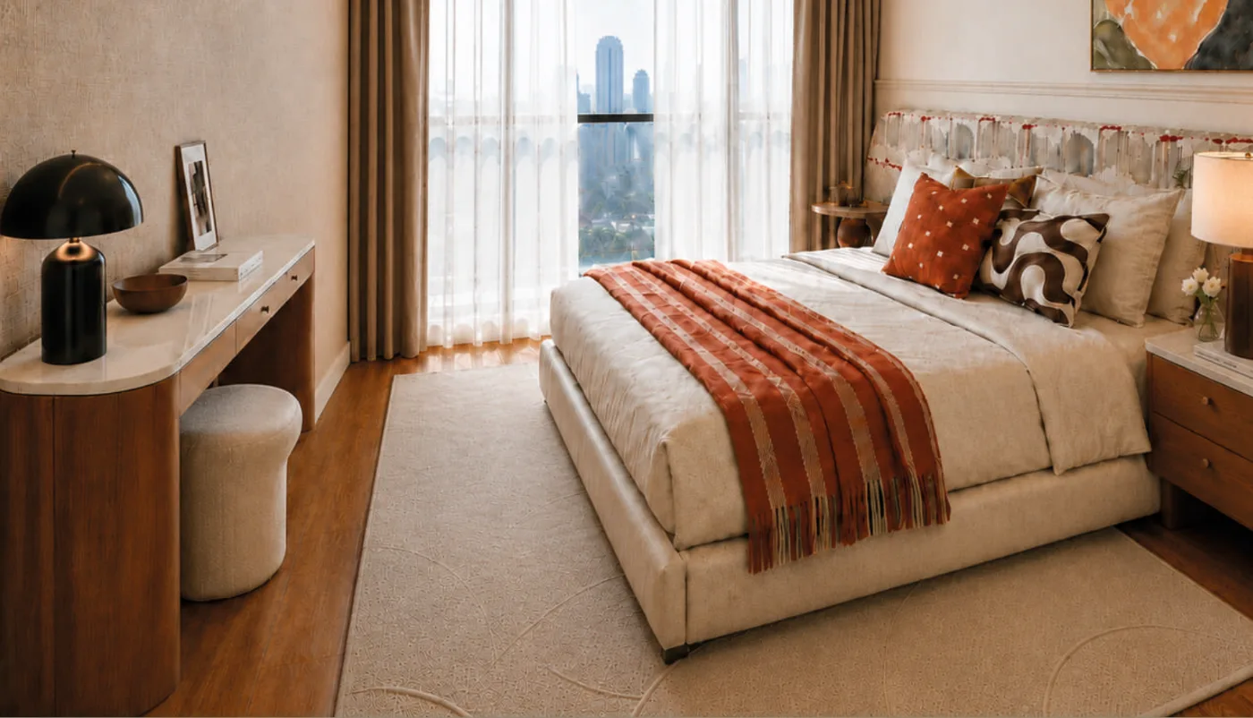 La chambre d'un appartement, vue d'architecte
